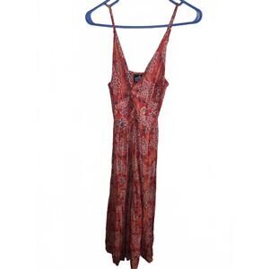 Angie Red Floral Rayon Casual Dress Size Large